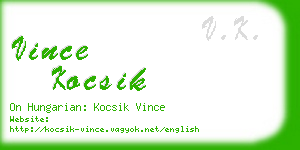 vince kocsik business card